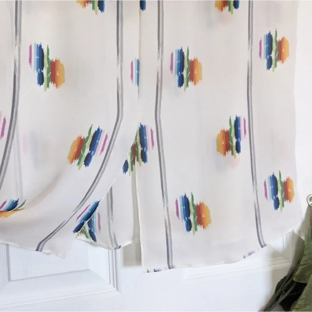 Tucker The Muscle Tee Follow the Rainbow Silk Blouse Top Sheer